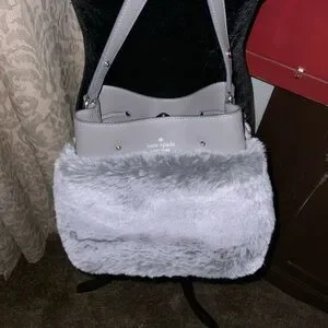 kate spade | Bags | Nwot Kate Spade Gray Faux Fur Women Bag  display picture 2